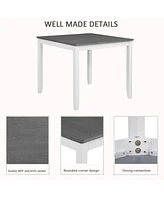 5-Piece Grey & White Dining Set for 4