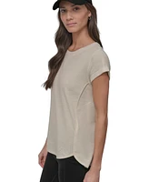 Dkny Women's Mini Slub Waffle Short Sleeve Top