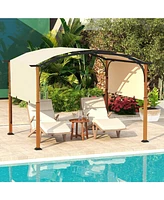 10 x 12 Ft Outdoor Retractable Pergola with Retractable Canopy for Patio