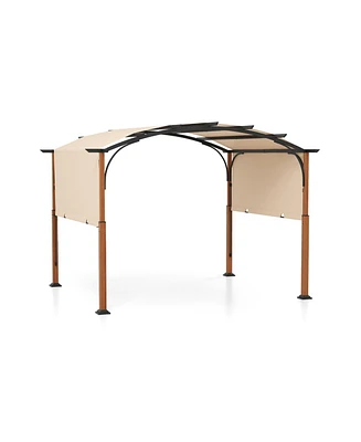 10 x 12 Ft Outdoor Retractable Pergola with Retractable Canopy for Patio