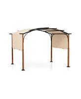 10 x 12 Ft Outdoor Retractable Pergola with Retractable Canopy for Patio