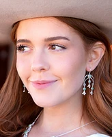 Barse Floral Chandelier Blue Turquoise and Sterling Silver Earrings