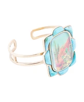Barse Scenic Sedona Blue Turquoise and Golden Cuff Bracelet