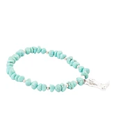 Barse Genuine Turquoise Magnesite Sterling Silver Boot Charm Bracelet