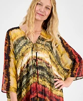 Anne Klein Women's Tie-Dyed Tie-Neck Kimono