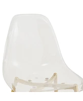 Transparent Dining Chairs (Set of 3) - Gold Legs