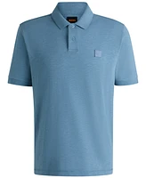 Boss by Hugo Men's Logo Badge Slub Cotton-Linen Polo Shirt