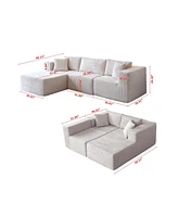 Sectional Sofa Beige Left