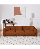 Curry Lambswool Sherpa 4-Seater Sofa, Metal Legs