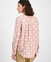 Nautica Jeans Women's Button-Front Roll-Tab Shirt