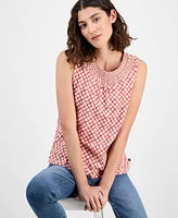 Nautica Jeans Women's Smocked-Neck Tank Top