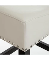 30-inch Backless ivory Leather Counter Stool (Set of 2)