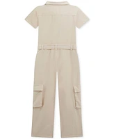 Guess Big Girls Short Sleeve Twill Jumpsuit