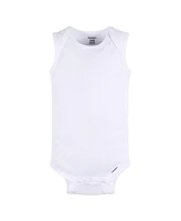 Gerber Baby Unisex White Sleeveless Onesies Bodysuits, 5-Pack