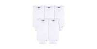 Gerber Baby Unisex White Sleeveless Onesies Bodysuits, 5-Pack