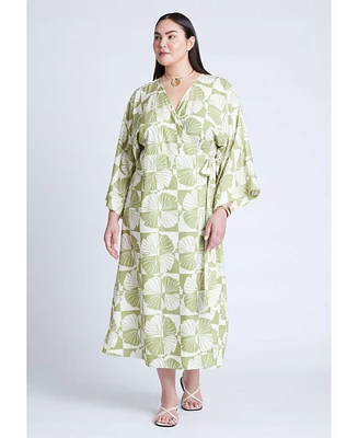 Eloquii Plus Kimono Sleeve Maxi Wrap Dress