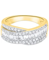 Forever Grown Diamonds Lab-Grown Diamond Crisscross Band (1 ct. t.w.) Sterling Silver or 14k Gold-Plated