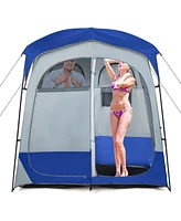2 Rooms Oversize Privacy Shower Tent with Removable Rain Fly and Inside Pocket