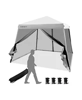 10 x 10 Feet Pop Up Canopy with Mesh Sidewalls and Roller Bag