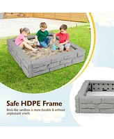 2-In-1 Hdpe Kids Sandbox with Cover and Bottom Liner