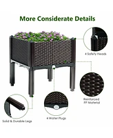 Set of 4 Elevated Flower Vegetable Grow Planter Box