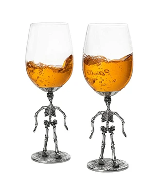The Wine Savant Skeleton Stemmed Wine Glasses, Set of 2