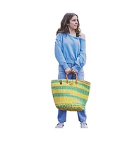 Citrus Handwoven Sisal Beach Straw Tote Basket