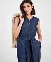 Tommy Hilfiger Women's Belted Zip-Front Jumpsuit