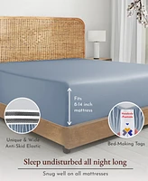 Cool Percale Fitted Sheet Only, 100% Organic Cotton, Fully Elasticized with Deep Pockets by California Design Den