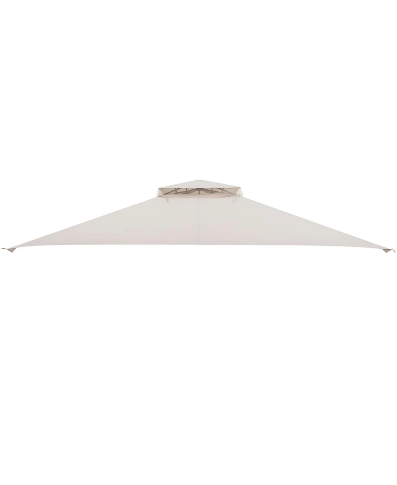 10 x 12 Feet Gazebo Replacement Top with Air Vent and Drainage Holes-Beige