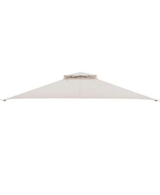 10 x 12 Feet Gazebo Replacement Top with Air Vent and Drainage Holes-Beige