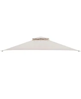 10 x 12 Feet Gazebo Replacement Top with Air Vent and Drainage Holes-Beige