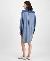 Tommy Hilfiger Women's Chambray Patchwork Shirtdress