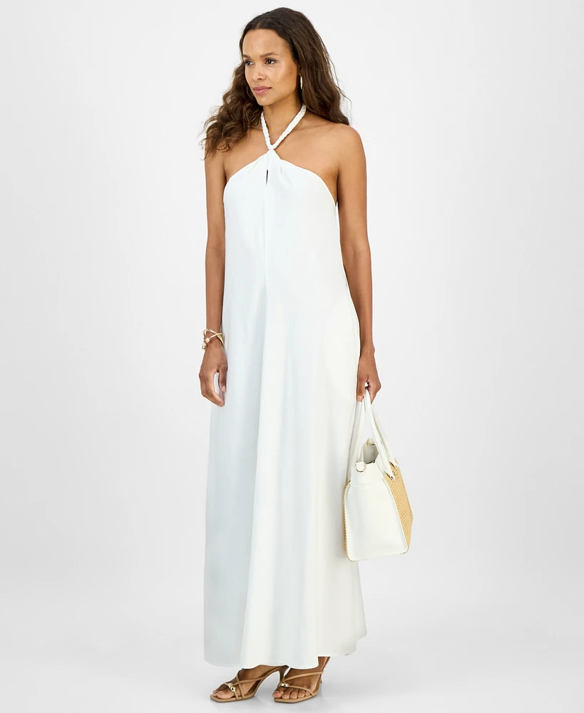 I.n.c. International Concepts Women's Petite Braided-Neck Maxi Dress, Exclusively at Macy's