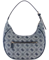 Guess Neda Medium 4G Peony Logo Hobo Shoulder Bag