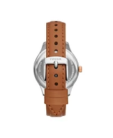 Fossil Women's Rye Multifunction Brown Leather Watch, 36mm