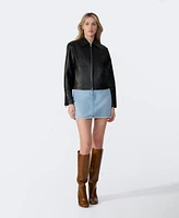 Furniq Uk Women's Classic Leather Jacket, Created for Macy's