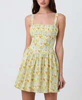 Astr the Label Women's Ruched Cotton Mini Dress