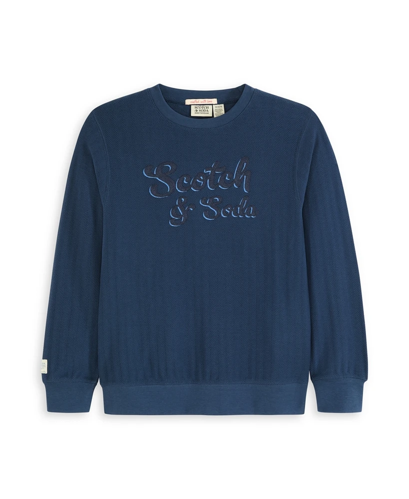 Scotch & Soda Big Boys Embroidered Crewneck Sweatshirt
