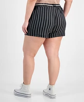 Derek Heart Trendy Plus Striped Rope-Belt Shorts