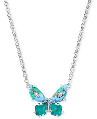 Kendra Scott Mixed Stone Butterfly Pendant Necklace, 16" + 3" extender