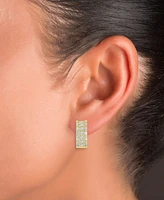 Oval Puffy Hoop Earrings 14K Gold over Sterling Silver