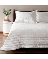 French Linen Channel Stitch Quilt & Sham Set