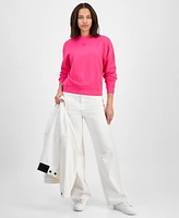 Hugo Women's Cotton Logo Mock Neck Sweatshirt