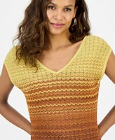 I.n.c International Concepts Petite Knit Ombre Stripe Top