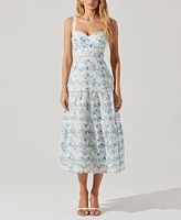 Astr the Label Women's Pellagia Cotton Eyelet Midi Dress