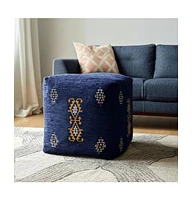 Polyester Blend Ottoman for Living Room Footrest and Home Seating