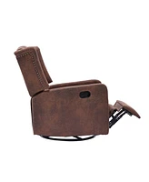Rocking Recliner Chair,360 Degree Swivel Nursery Rocking Chair, Glider Chair, Modern Small Rocking Swivel Recliner Chair for Bedroom