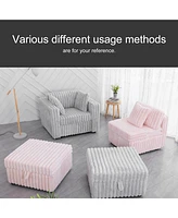 75.6" Modular Sofa w/ Lift & Ottoman. Light Gray.