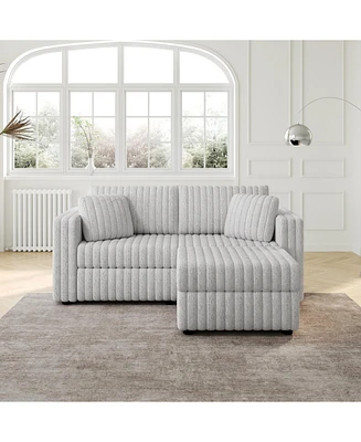 75.6" Modular Sofa w/ Lift & Ottoman. Light Gray.